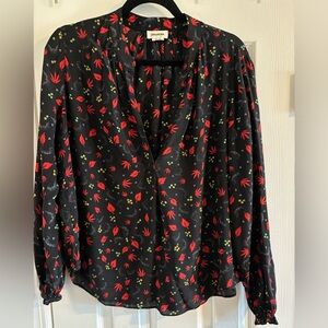 Zadig and Voltaire Silk Blouse size Large “Leaf” Print